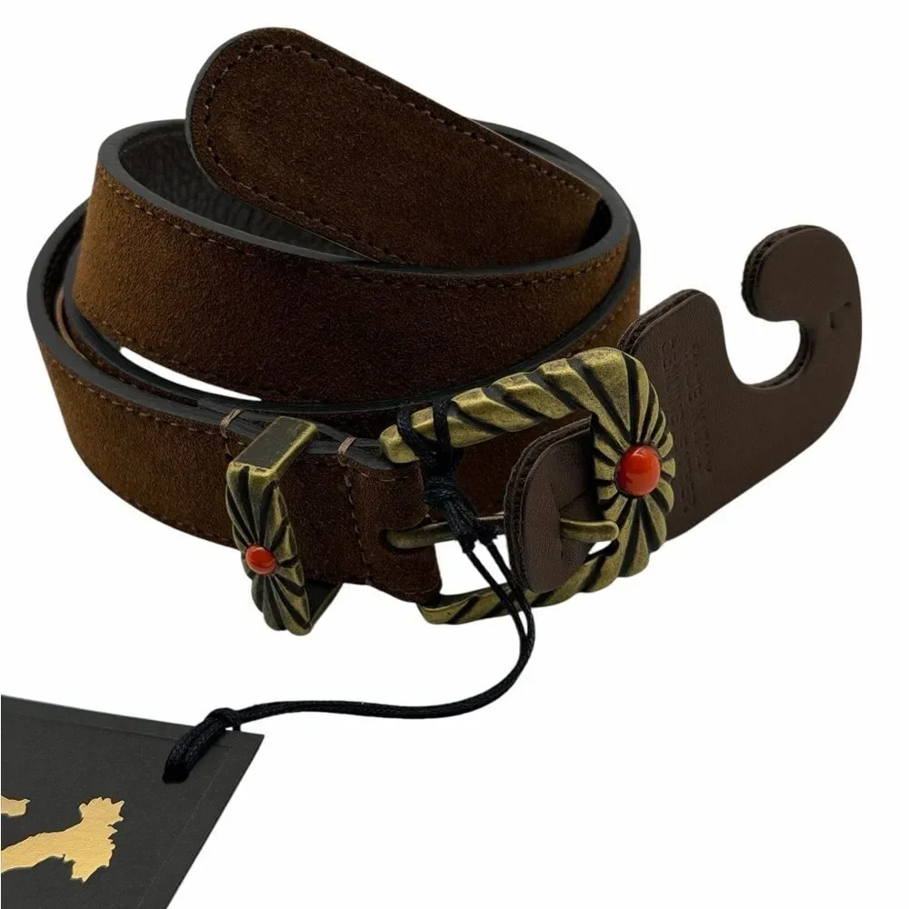 NWT Cuoieria Artigiana Luxury Leather Brown Belt L Italy